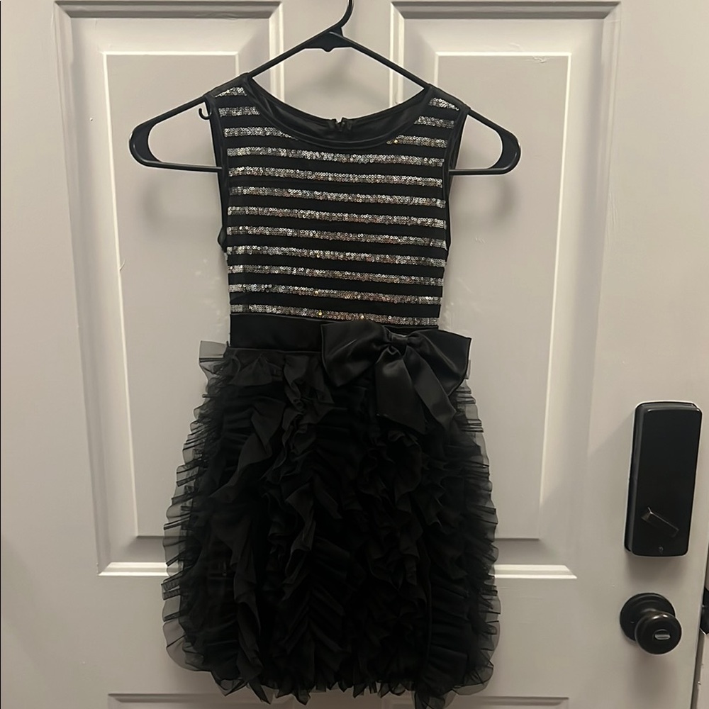 Elegant Black and Silver Kids Dress